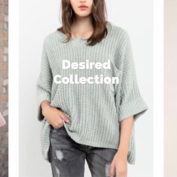 Pocket Chenille Pullover Sage sweater top - Picture 7 of 8